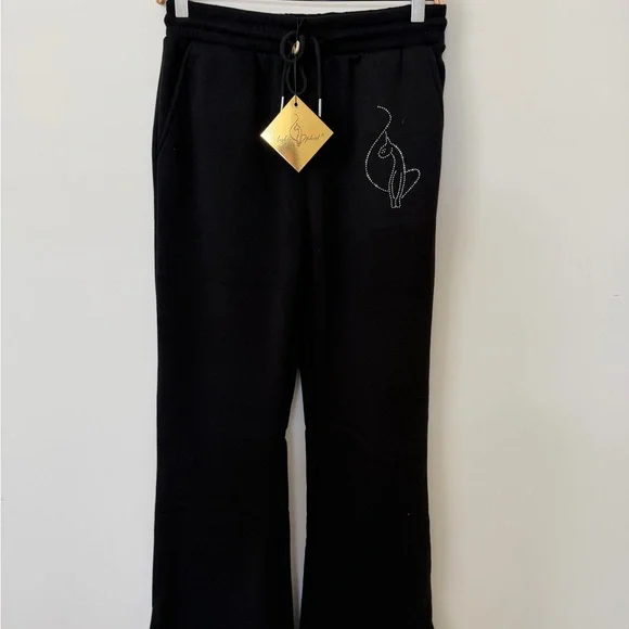 Baby Phat Black Rhinestone Logo Jogger Pants - Picture 7 of 8